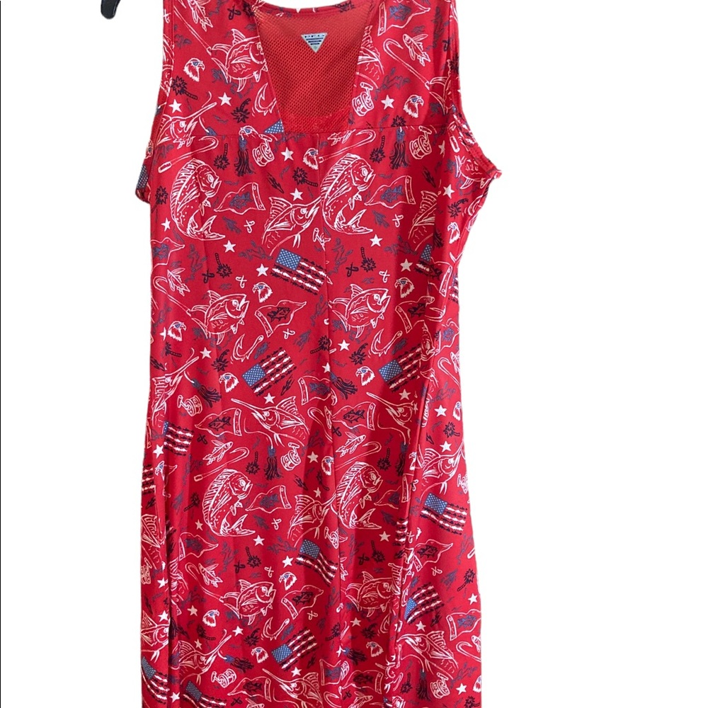 Columbia Red Patterned Women's Dress - Picture 2 of 4